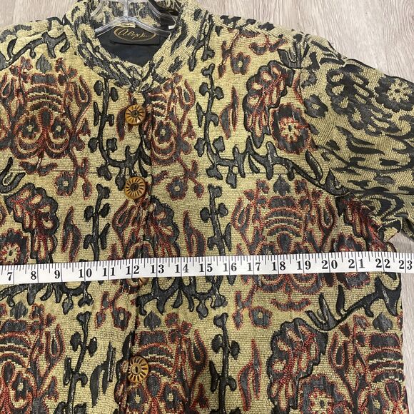 Womens Blazer Large Floral Embroidered Tapestry Jacket Holiday Cottagecore Boho - Picture 6 of 7